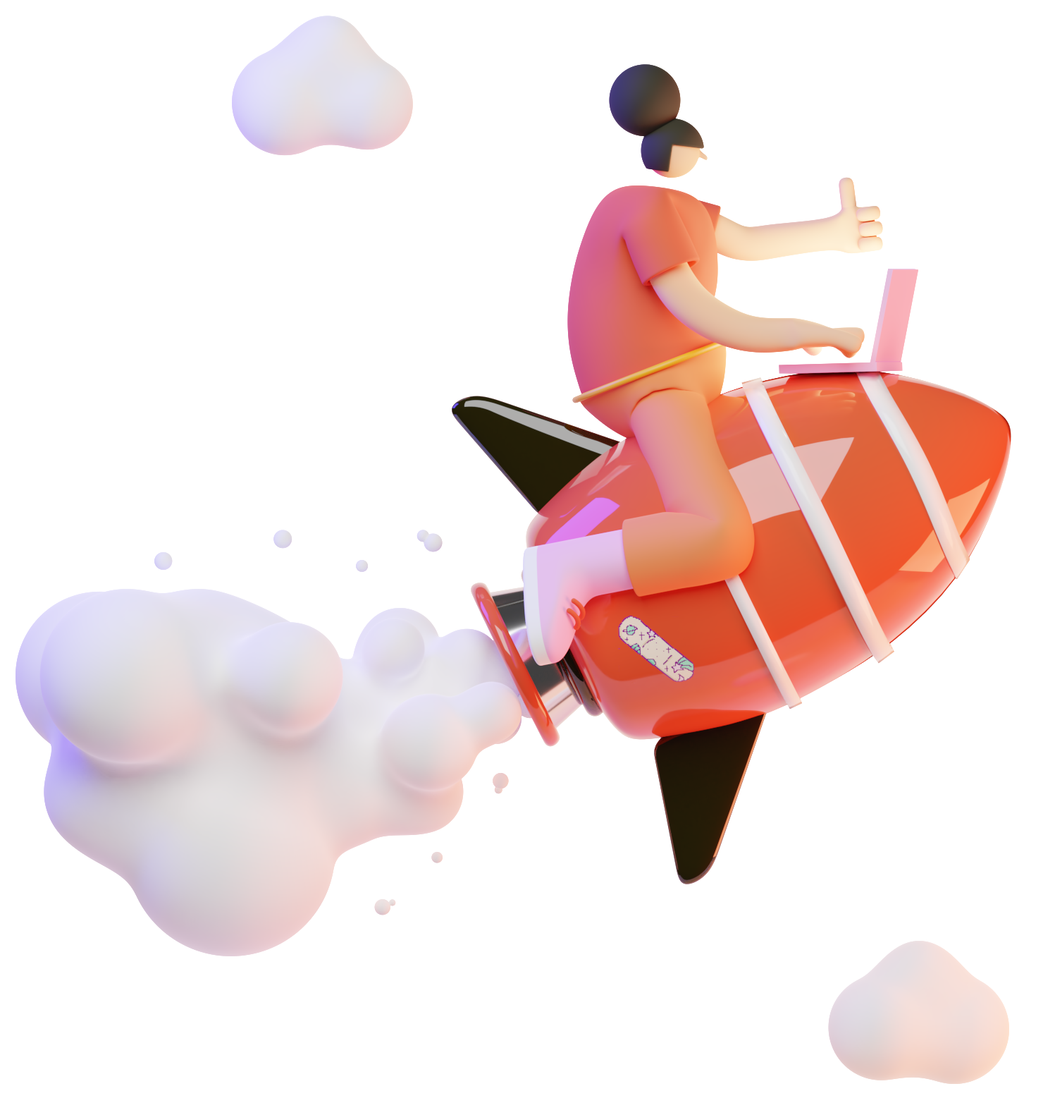 Girl on rocket